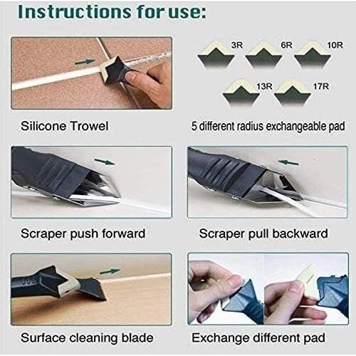 Silicone trowel scraper set 6pcs