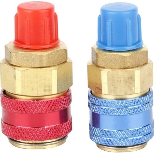 AC R134A quick coupler (copper) 1/4'' male port high/low 2pcs