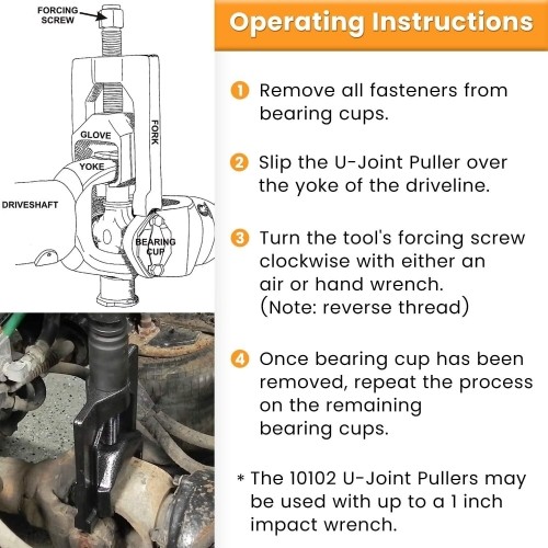 Heavy duty universal joint puller U-joint