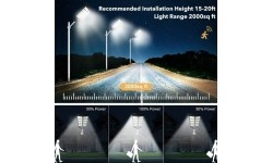 Gatvės šviestuvas su saulės baterija 320W