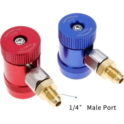 AC R1234yf quick coupler 1/4'' male port high/low 2pcs