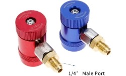 AC R1234yf quick coupler 1/4'' male port high/low 2pcs