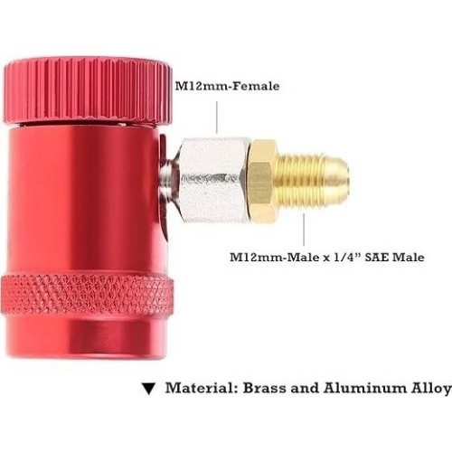 AC R1234yf quick coupler 1/4'' male port high/low 2pcs