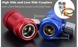 AC R1234yf quick coupler 1/4'' male port high/low 2pcs