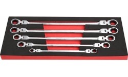 Prailg. raktų su lanksčia terkšle rinkinys 5vnt. (8-19mm)