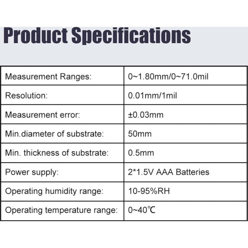 Dažų storio matuoklis 0-2mm