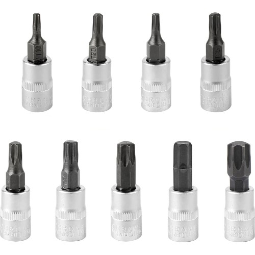 3/8'' TORX bit sockets set 9pcs T-10-T-60