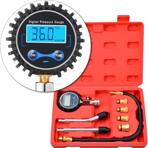 Petrol engine compression tester with digital gauge 8pcs