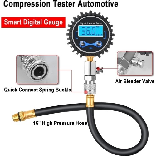 Kompresijos matuoklio benzininiam varikliui rinkinys 8vnt. (skaitmeninis)