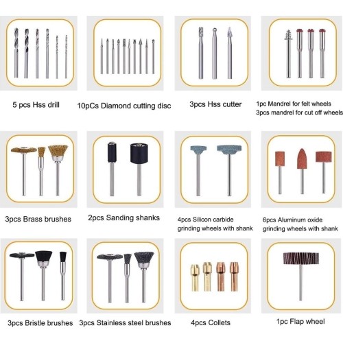 Accessories set (302pcs) for mini grinder