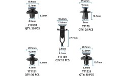 Plastic Push-Type Clip Assortment (620pcs)