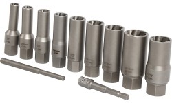 Pažeistų veržlių atsukėjų 3/8'' rinkinys 11vnt. (6-19mm)