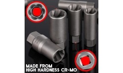 Pažeistų veržlių atsukėjų 3/8'' rinkinys 11vnt. (6-19mm)