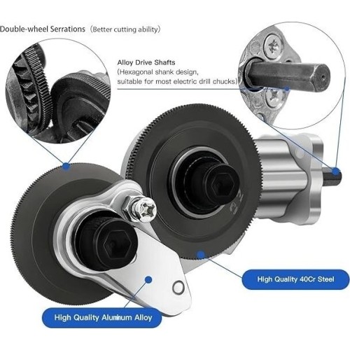 Skardos pjovimo žirklės suktuvui-gręžtuvui