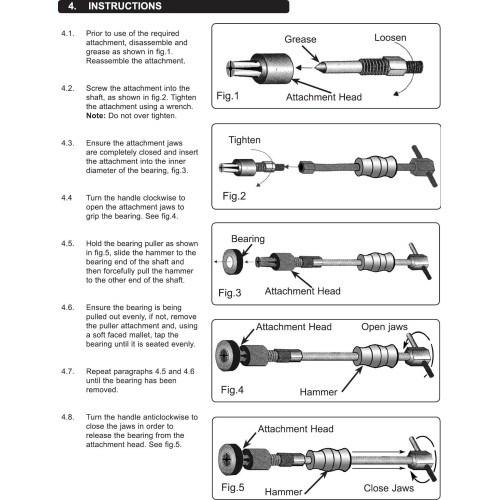 Inner bearing puller kit 16pcs