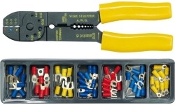 Replės laidų užspaudimui ir nuvalymui su laidų antgalių rinkiniu (100vnt)