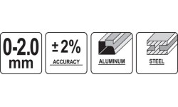 Dažų storio matuoklis 0-2mm