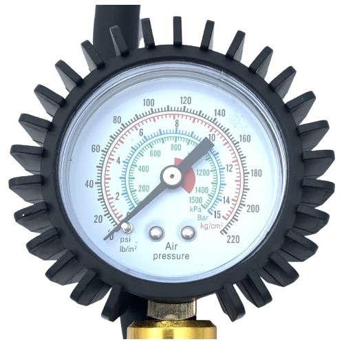 Tire inflating gun with manometer (long nozzle)