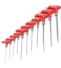 T-Handle ball point hex key set 2-10mm 11pcs
