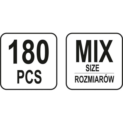 Rubber grommets set 180 pcs