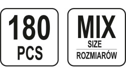 Rubber grommets set 180 pcs