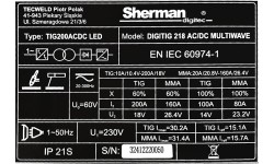 DIGITIG 218 AC/DC MULTIWAVE inverter welder