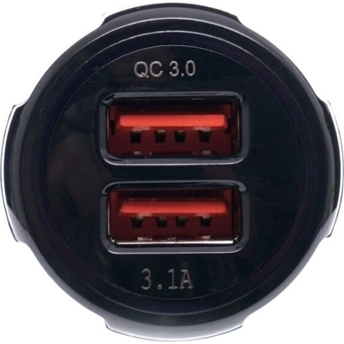 USB Įkroviklis automobiliui su greitu įkrovimu 12V/24V, 2x3.1A QC3.0
