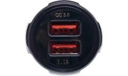 USB Įkroviklis automobiliui su greitu įkrovimu 12V/24V, 2x3.1A QC3.0