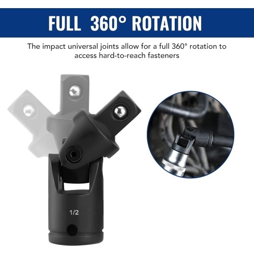 Smūginių prailgintojų ir adapterių rinkinys 1/4"+3/8"+1/2" 18vnt.
