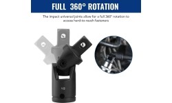 Smūginių prailgintojų ir adapterių rinkinys 1/4"+3/8"+1/2" 18vnt.