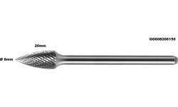 Long carbide rotary burr shape G pointed tree (SPG) Ø 8mm
