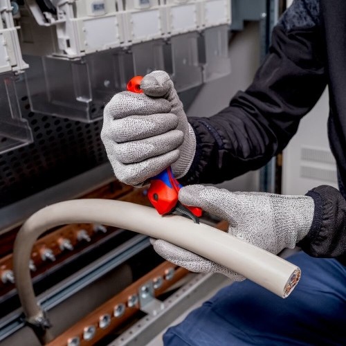 Stripping knife with guide shoe and ratchet KNIPEX