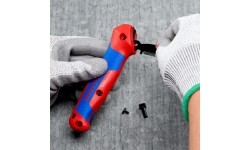 Stripping knife with guide shoe and ratchet KNIPEX