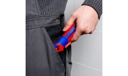 Stripping knife with guide shoe and ratchet KNIPEX