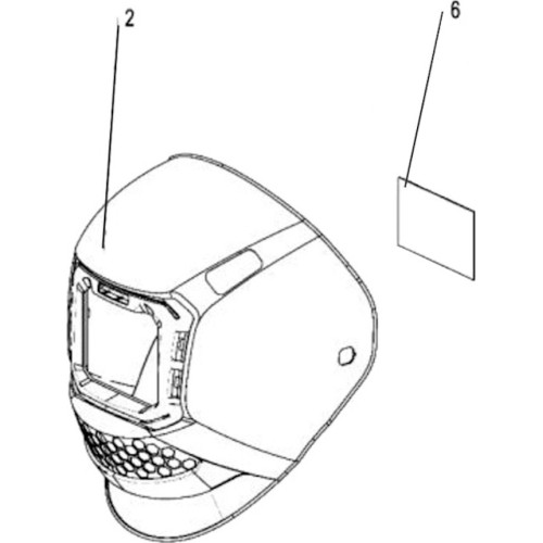 Vidinis stikliukas, skaidrus (skirta: ESAB Savage A50 Lux)
