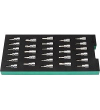 Tray. 3/8'' bit sockets set 28pcs (pl./PH/PZ/HEX/torx)
