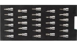 Tray. 3/8'' bit sockets set 28pcs (pl./PH/PZ/HEX/torx)
