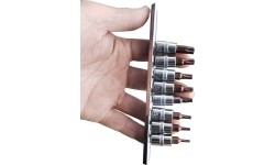 Galvučių su antgaliu rinkinys 1/4" (T-8-T-40)(torx) 8vnt.