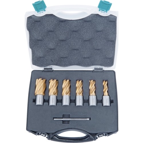 HSS-core drill-set CDS, TiN-coated, 14 - 24 mm, drilling depth 25 mm