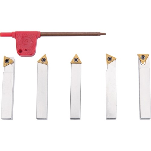 Indexable carbide turning tool set, 8 mm, 5 pcs.