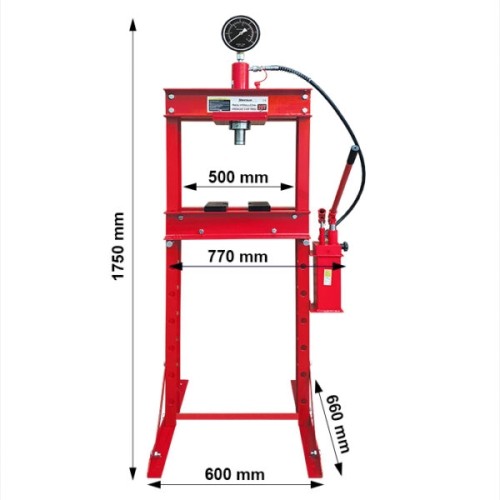 Hidraulinis presas PH3 20t su manometru
