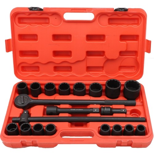 3/4" Smūginių galvučių rinkinys 21vnt. (21-50mm) 12-kampės
