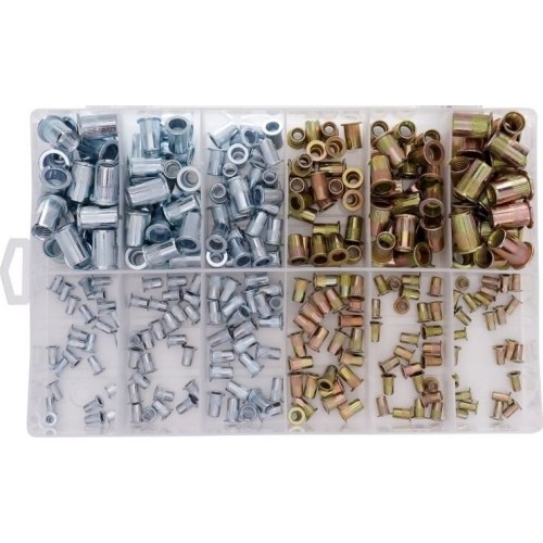 Aluminium and steel nut rivets M3-M10, 300pcs KD10486