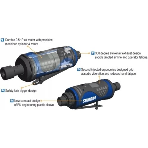 Air die grinder with spindle lock 1/4'' (6mm)