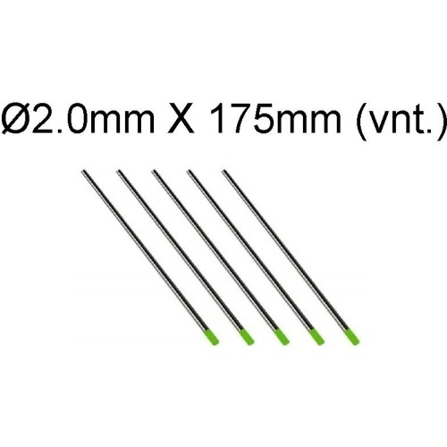 TIG volframo elektrodas Binzel WP Ø2.0mm X 175mm (1 vnt.), žalias