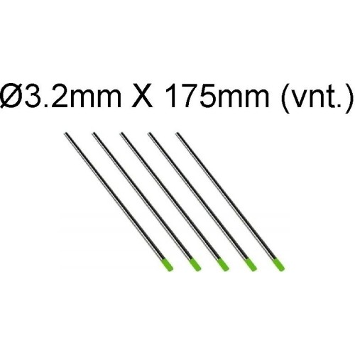 TIG volframo elektrodas Binzel WP Ø3.2mm X 175mm (1 vnt.), žalias