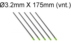 TIG volframo elektrodas WP 175mm (1 vnt.), žalias - 3.2mm