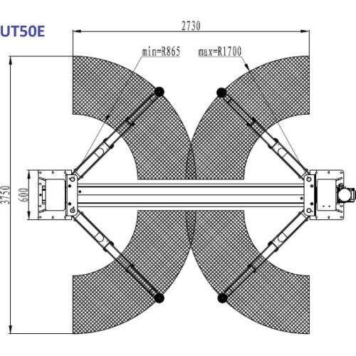 Two post floor type lift with electromagnetic release 5t