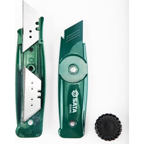 Trapecinis peilis cinkuoto metalo su keičiama geležte 19mm ir 5 peiliukais