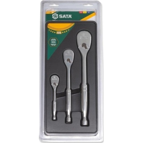 Dr. Quick-release ratchet (oval head, metal handle) set 3pcs, 60 teeth 120XP
